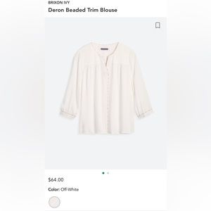 Brixon Ivy Beaded Trim Blouse - size XXL